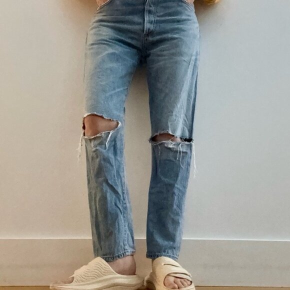 Citizens of Humanity - Liya High Rise Classic Fit Torn Size - 28 - Picture 4 of 4